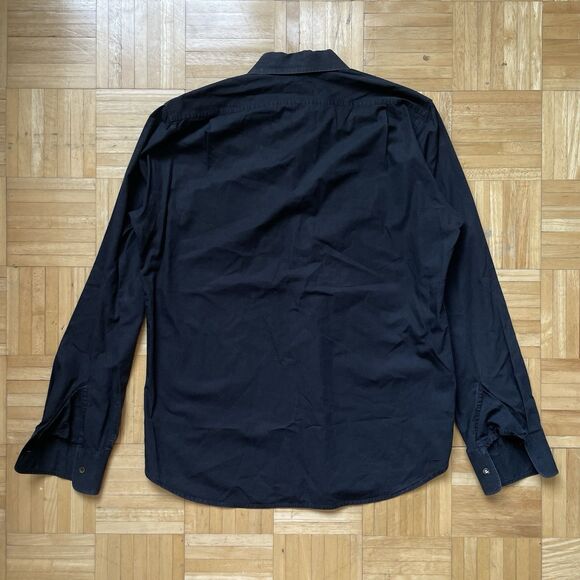DRIES VAN NOTEN Button Down Shirt Men Size Small 46 Black Cotton Long Sleeve - Picture 2 of 10